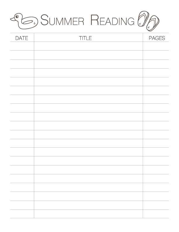 summer reading printable summer reading printable