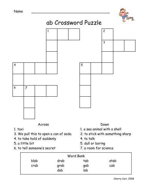 crossword puzzles with word bank printable