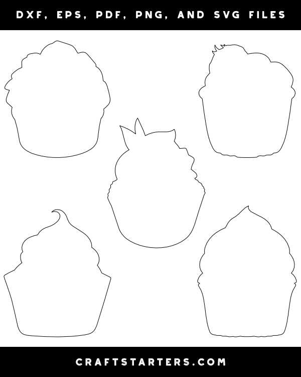 cupcake outline printable