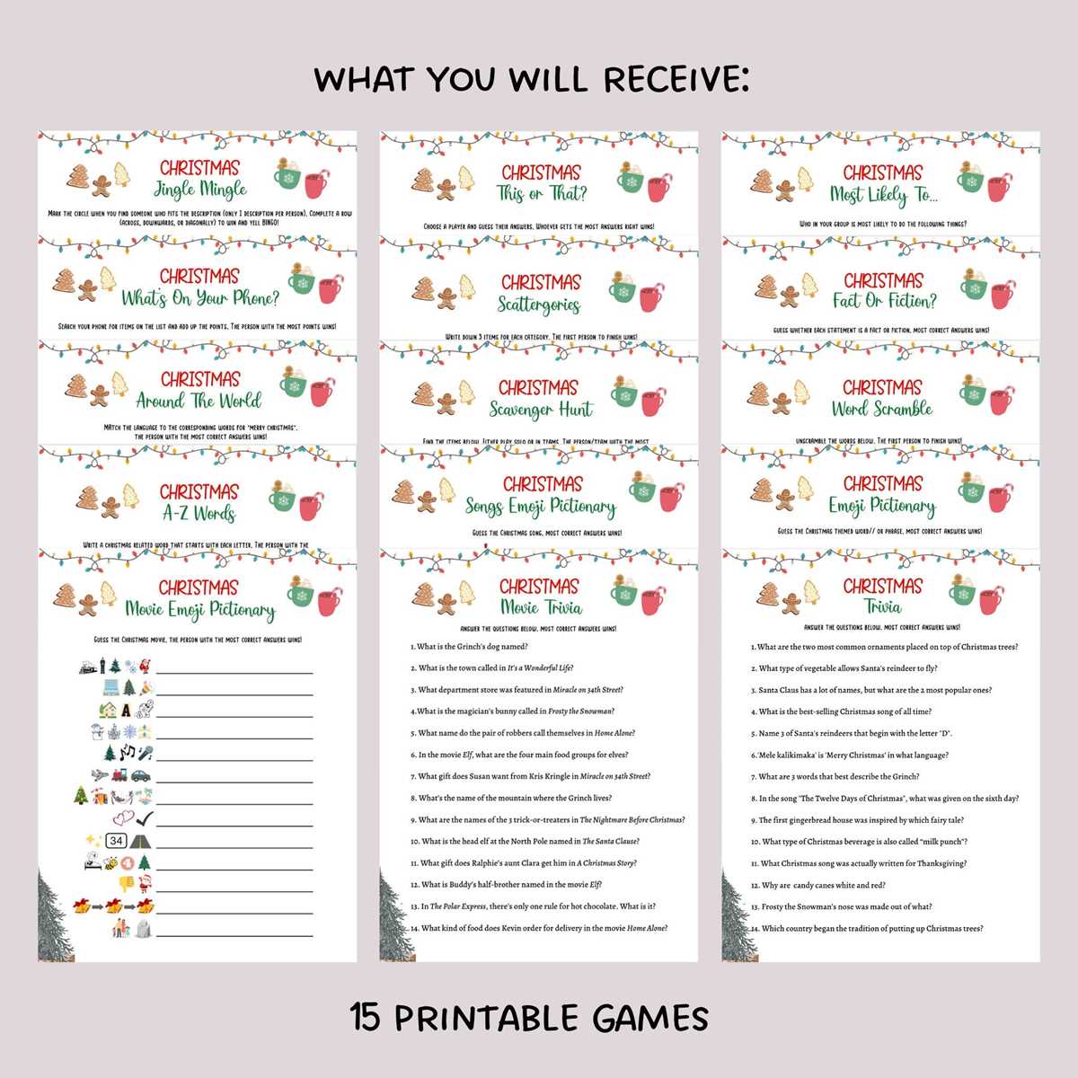 christmas game printables free christmas game printables free