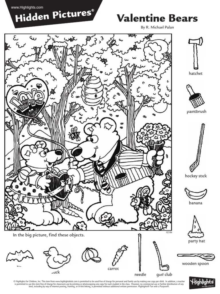 hidden pictures highlights printable