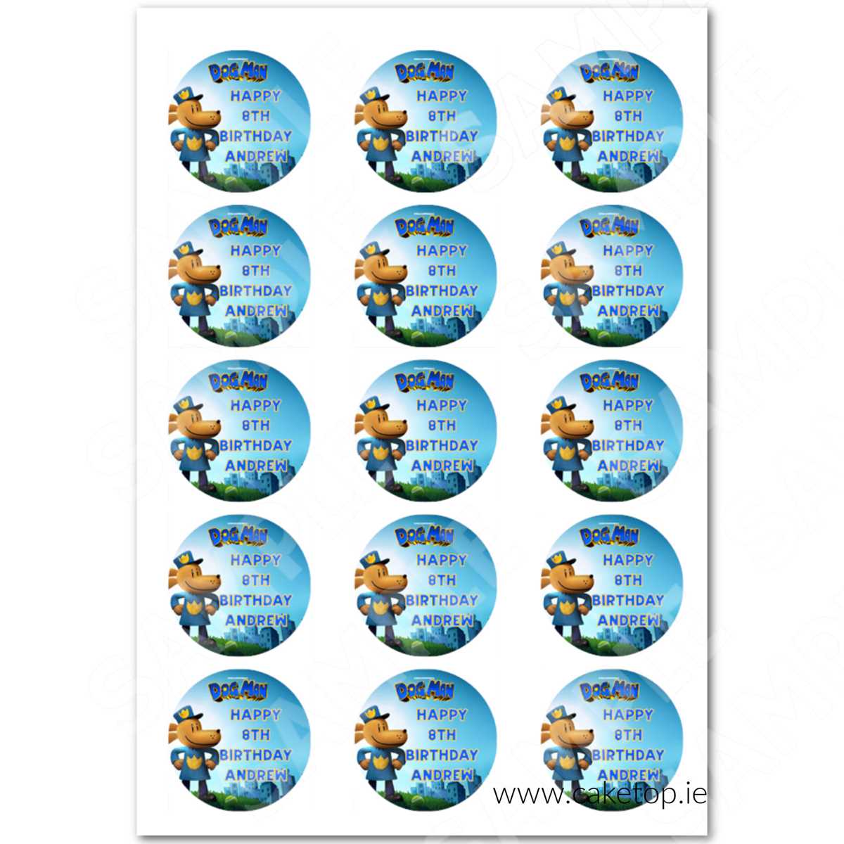 dogman cake topper printable