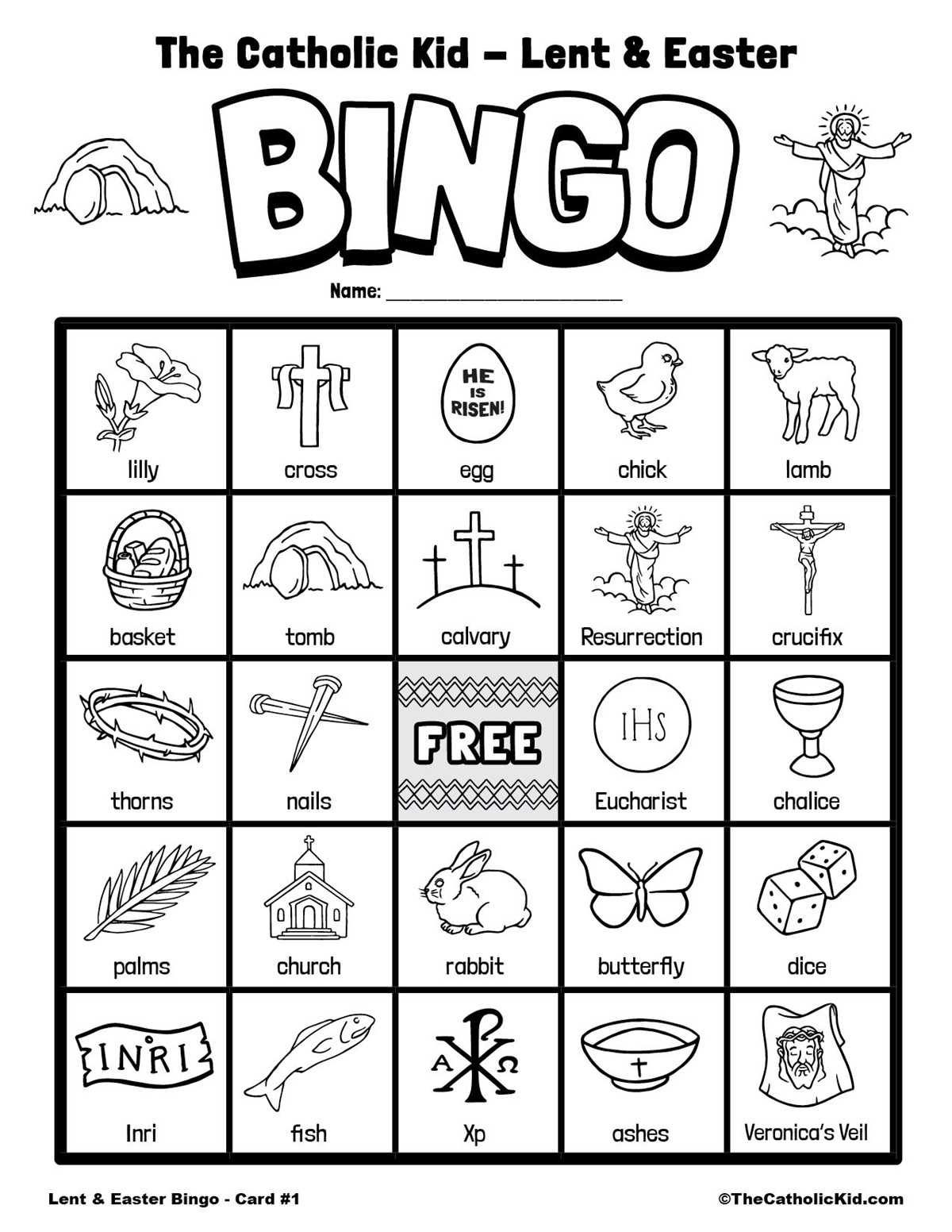 free printable easter bingo