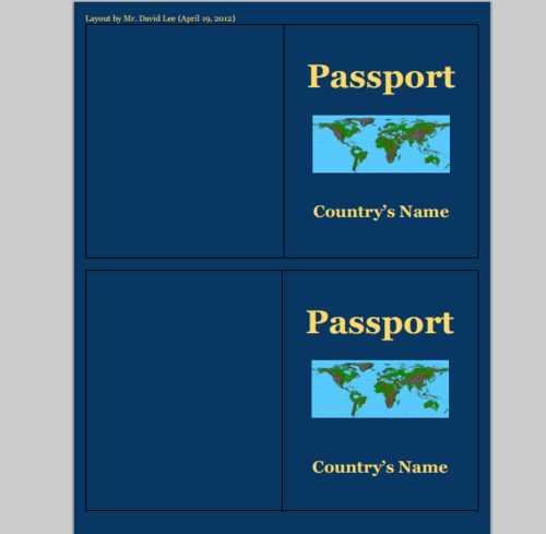 passport template printable passport template printable