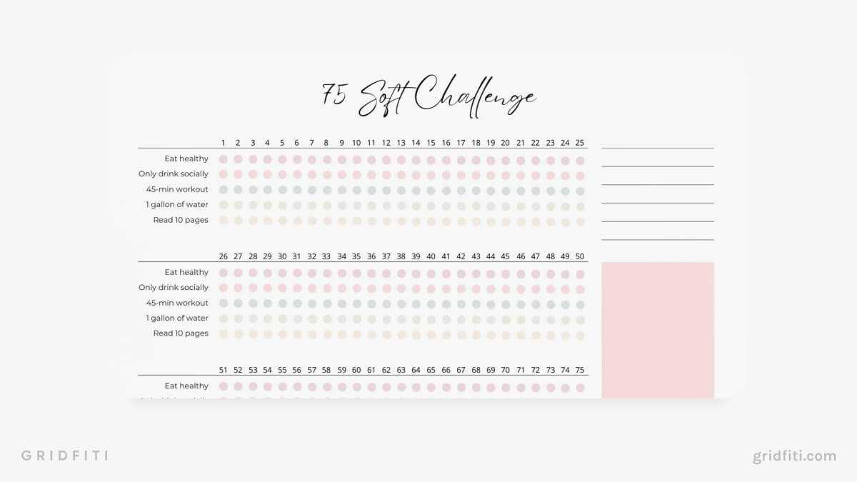 hard tracker printable 75 soft challenge printable free