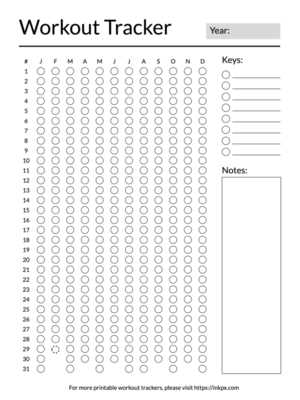 exercise tracker printable