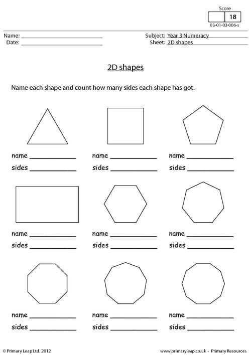 2d shapes printable