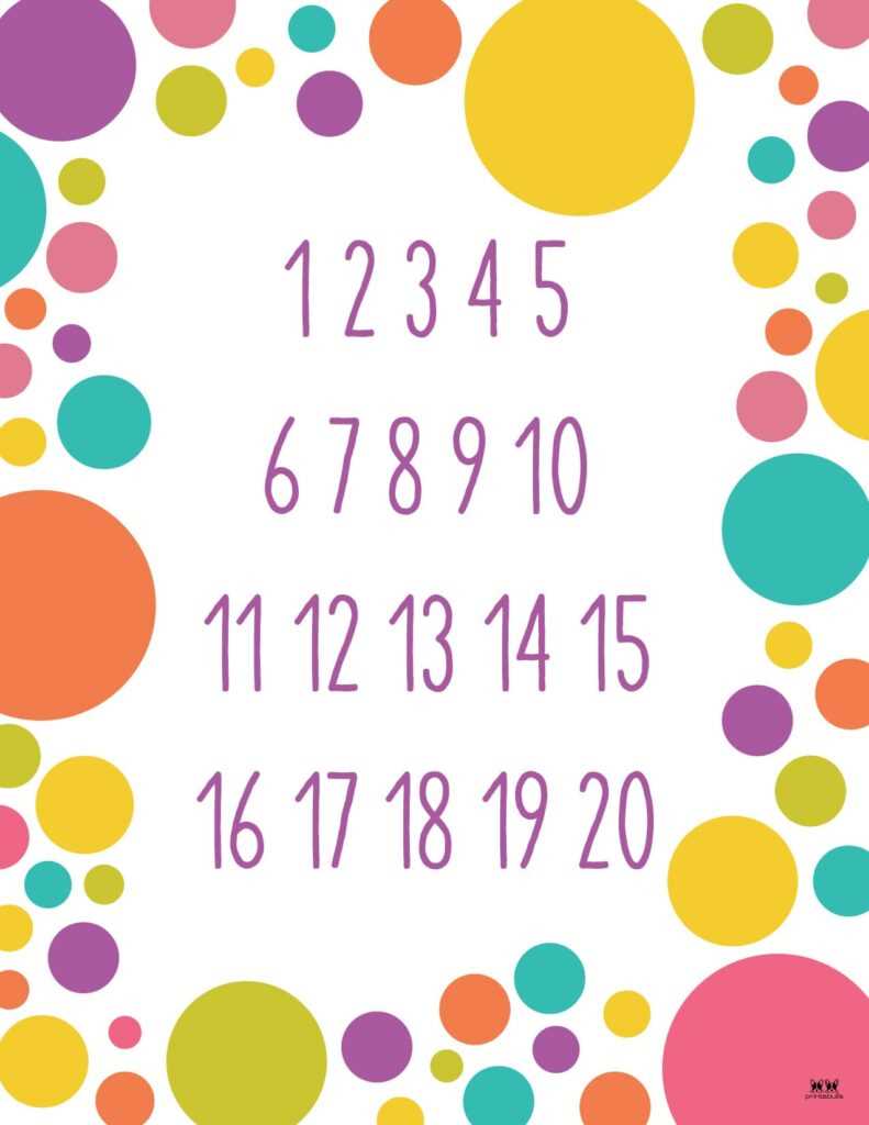 colorful numbers 1 20 printable colorful numbers 1 20 printable