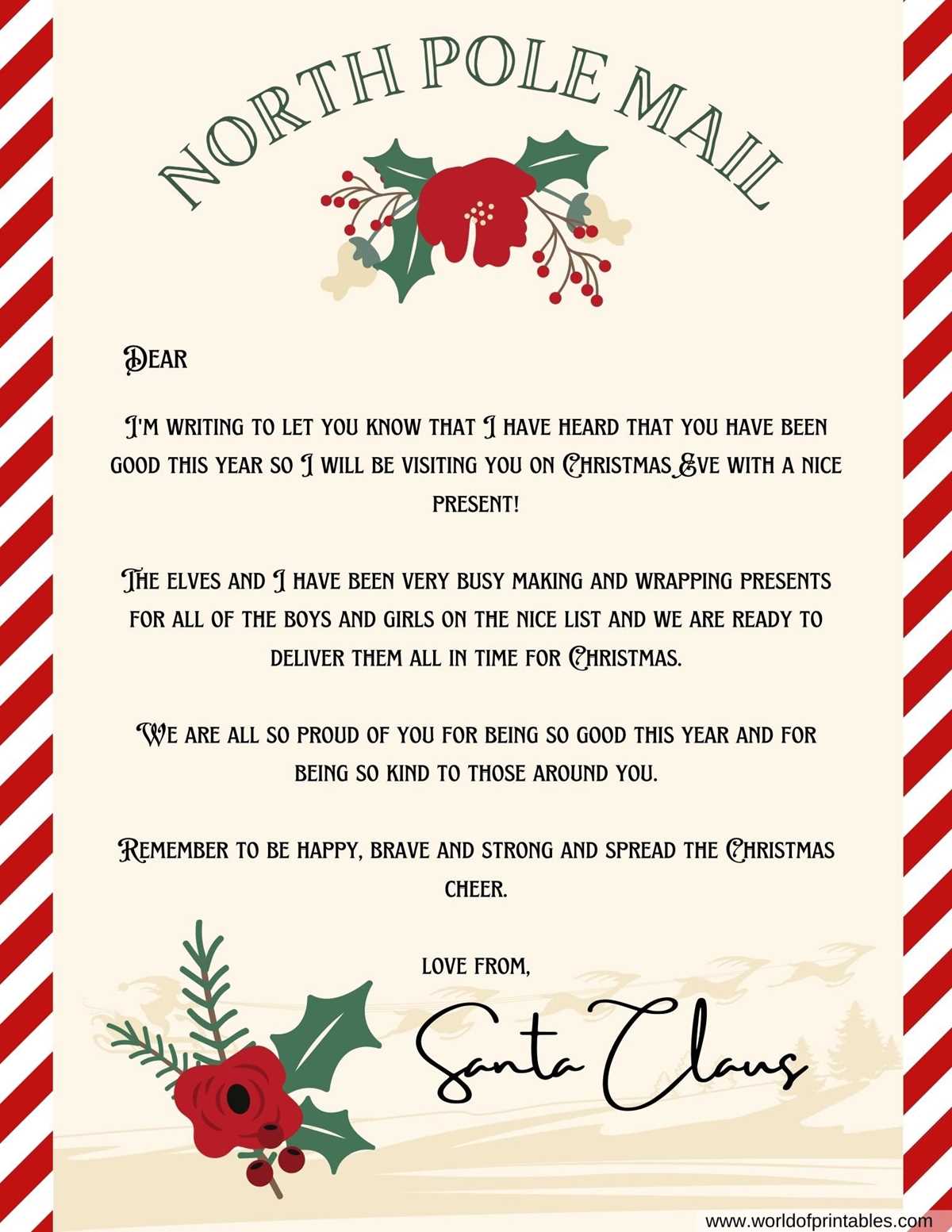 santa letter free printable