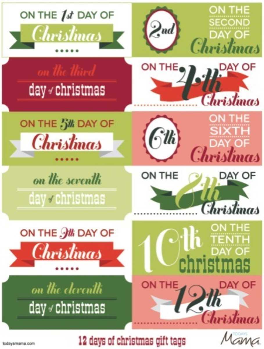 free 12 days of christmas printables
