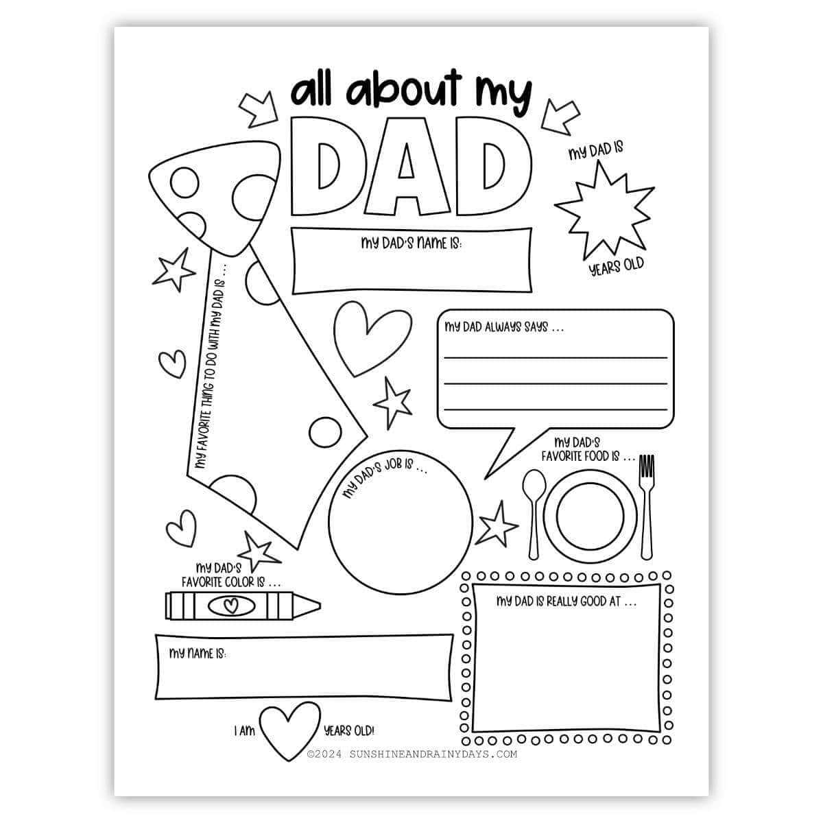 free printable all about my dad worksheet free printable all about my dad worksheet