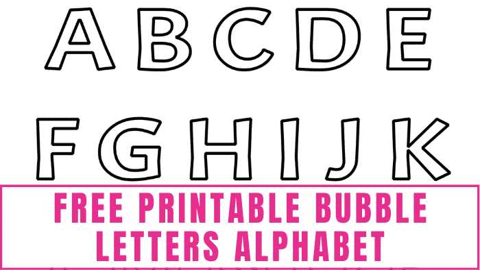 free printable bubble letter templates
