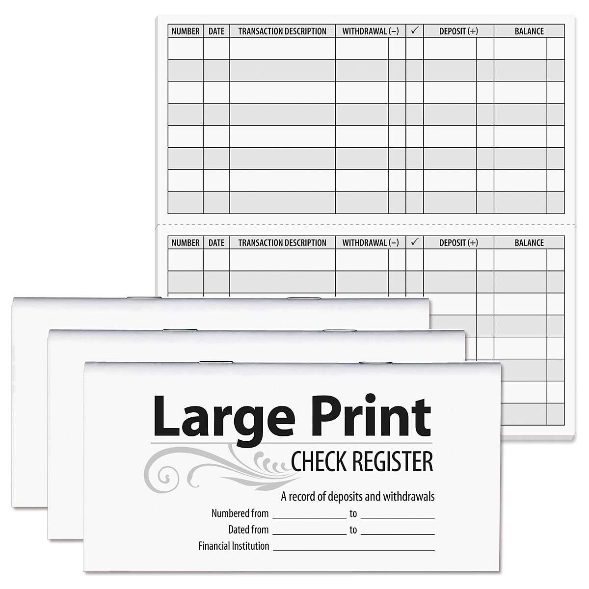 free printable checkbook register full page
