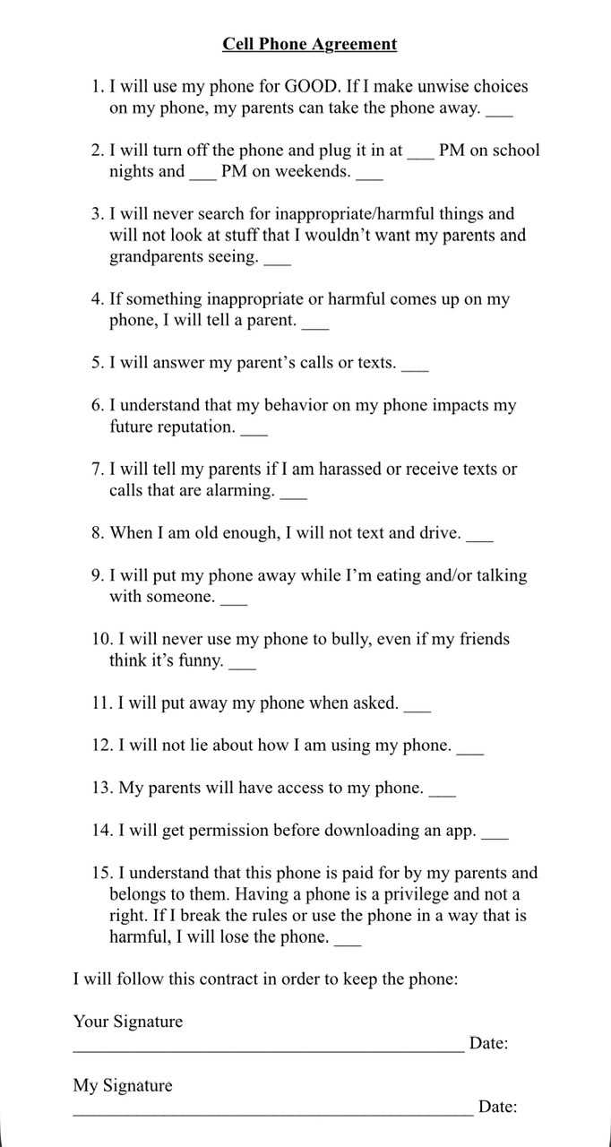 free printable child cell phone contract free printable child cell phone contract