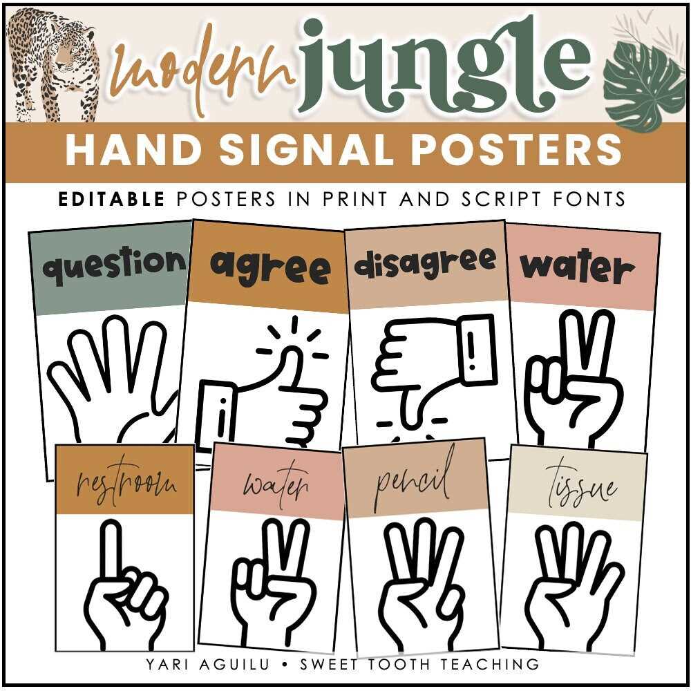 free printable classroom hand signals