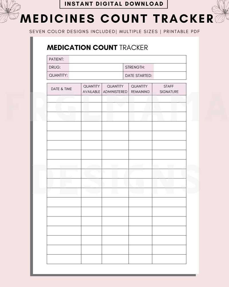 free printable controlled substance log free printable controlled substance log