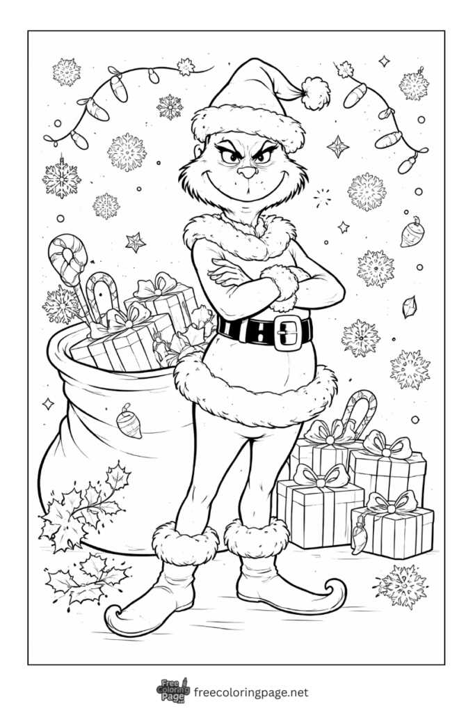 free printable grinch coloring pages