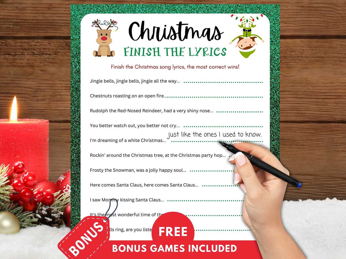 free printable lyrics for christmas songs