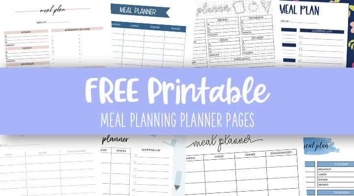 free printable menu planner free printable menu planner