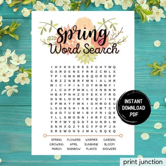 free printable spring word search