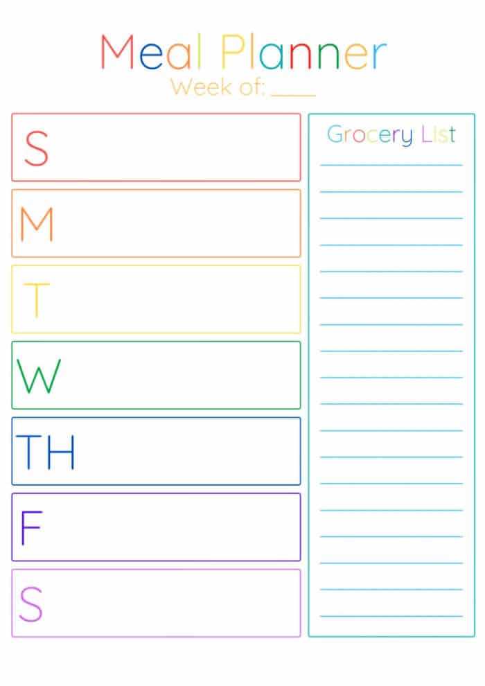 free printable weekly meal planner free printable weekly meal planner