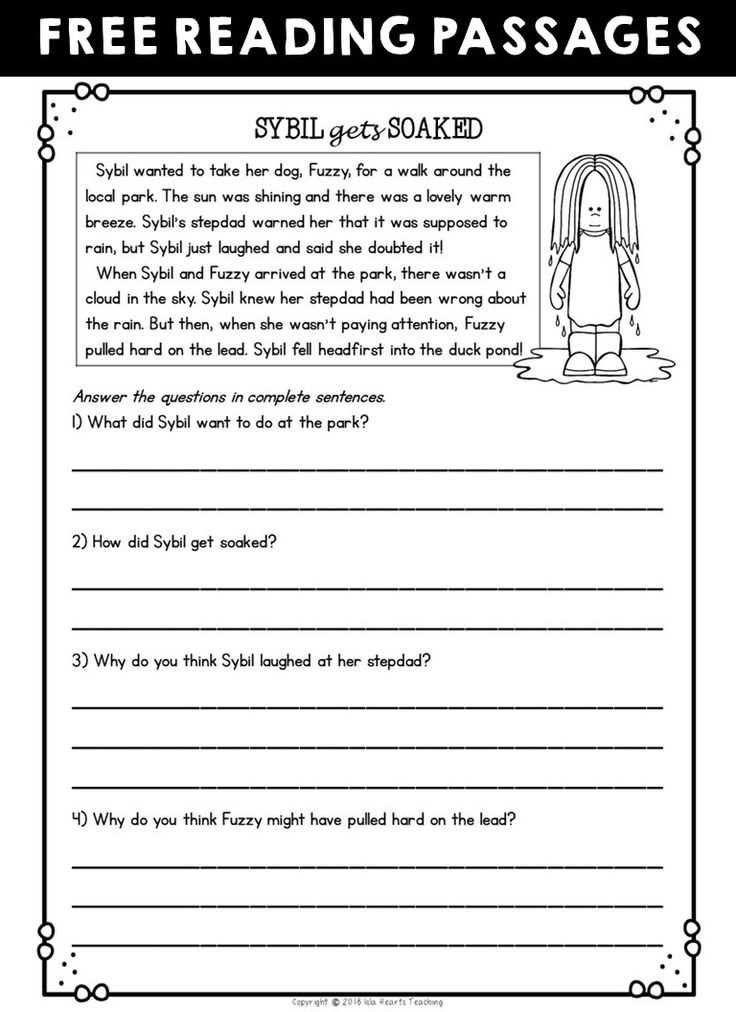 free printable worksheets reading comprehension