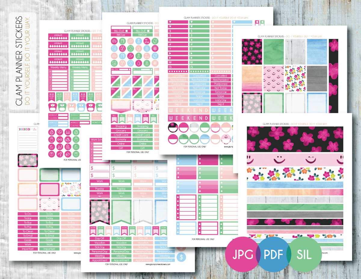 free sticker planner printables