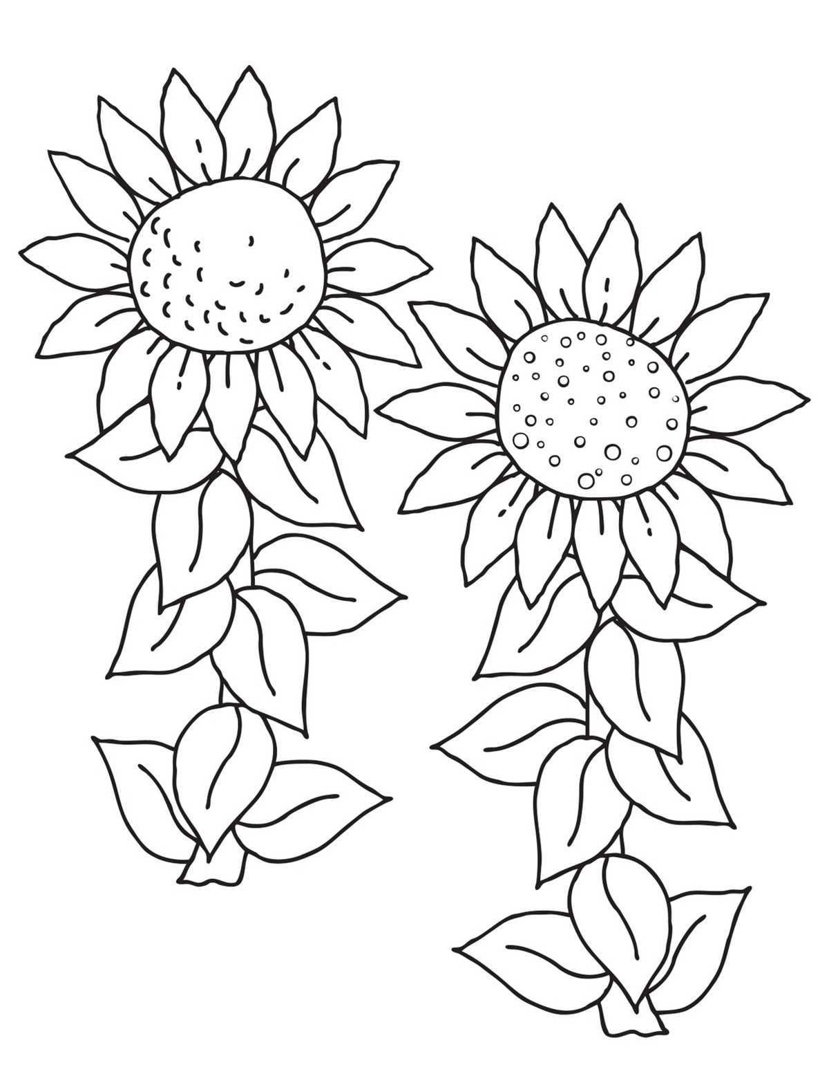 sunflower printable coloring pages