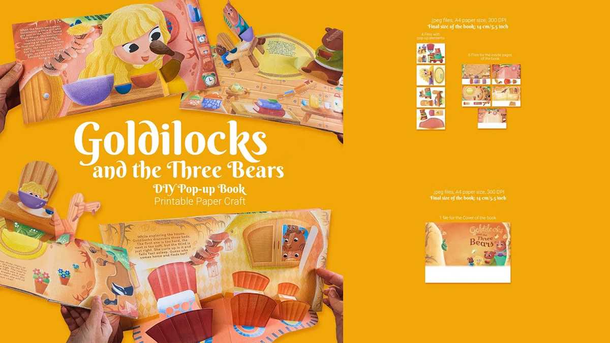 goldilocks and the three bears book printable goldilocks and the three bears book printable