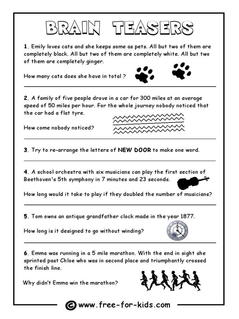 brain teasers with answers printable
