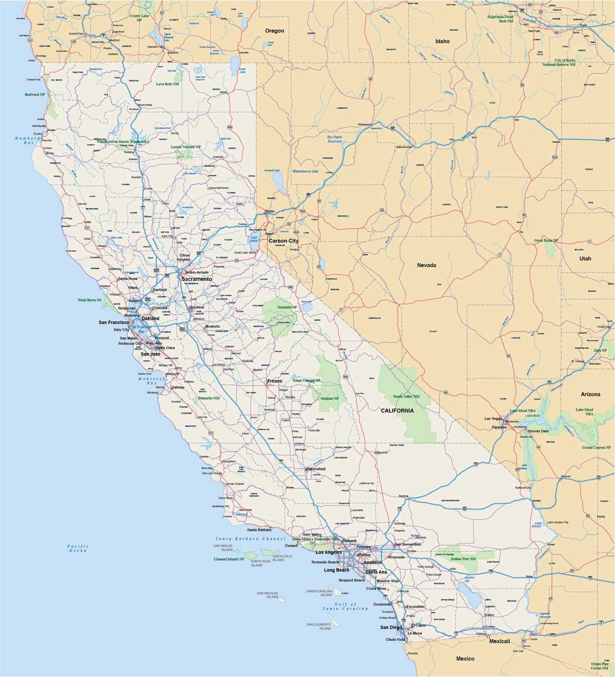 printable map california printable map california