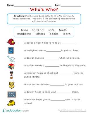 community helpers worksheets free printables