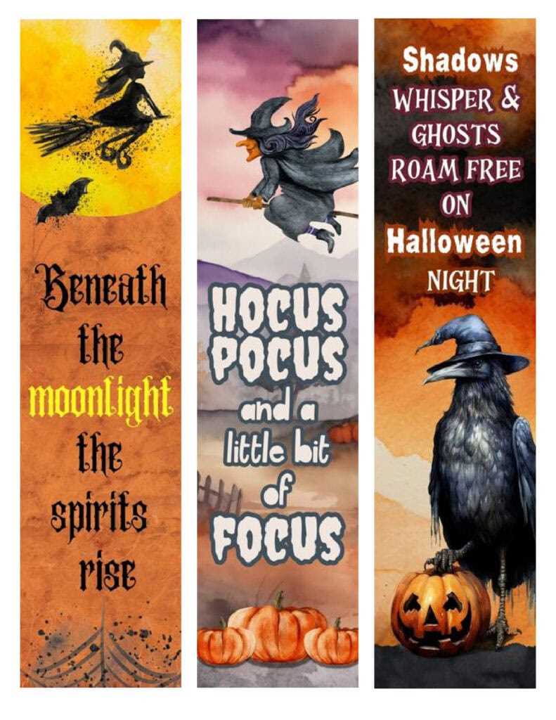 halloween bookmarks printable
