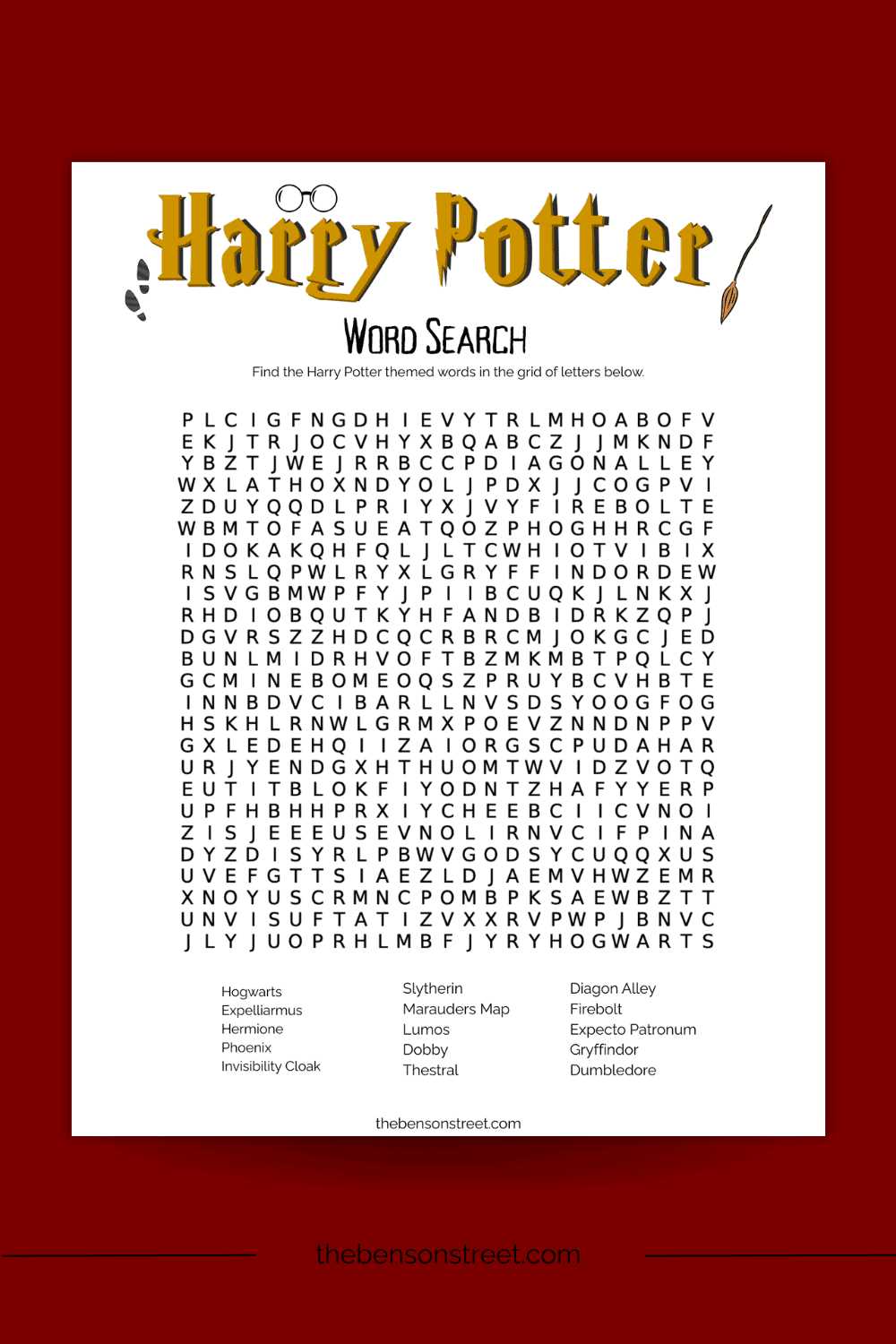 harry potter printable word search harry potter printable word search