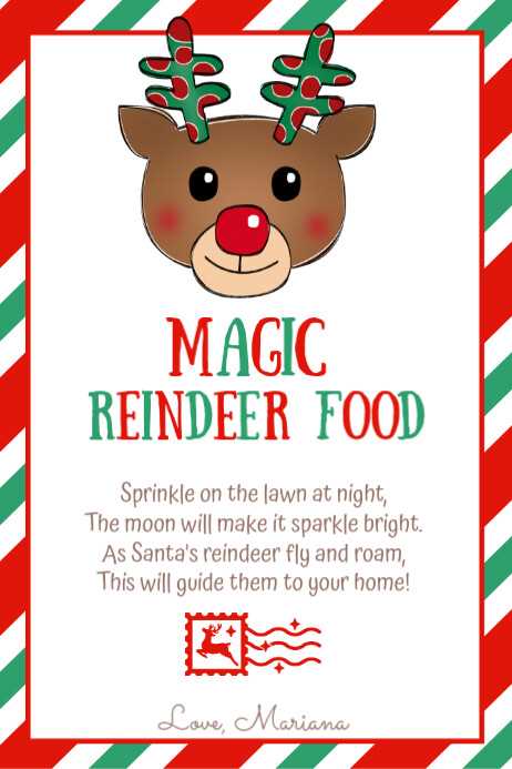 printable reindeer food labels