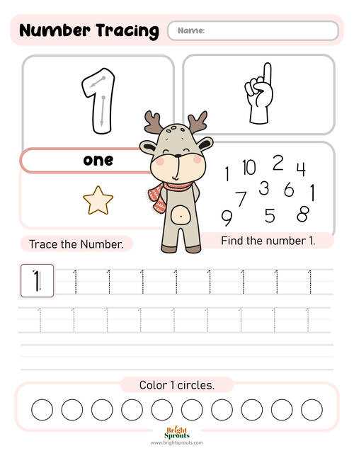 printable number sheets for tracing