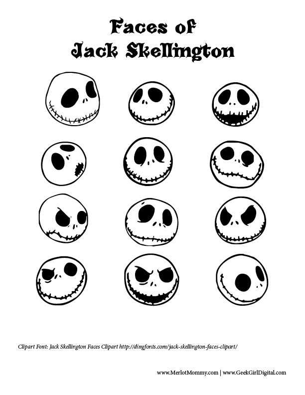printable template jack skellington face