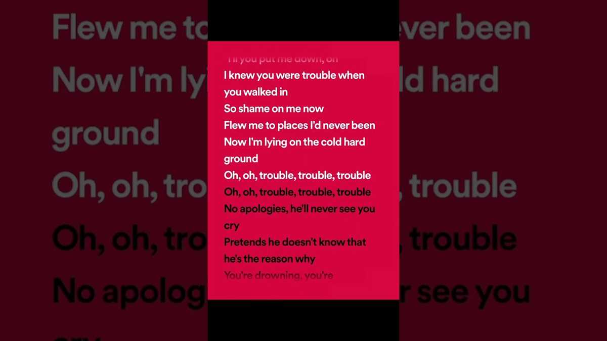i knew you were trouble lyrics printable i knew you were trouble lyrics printable