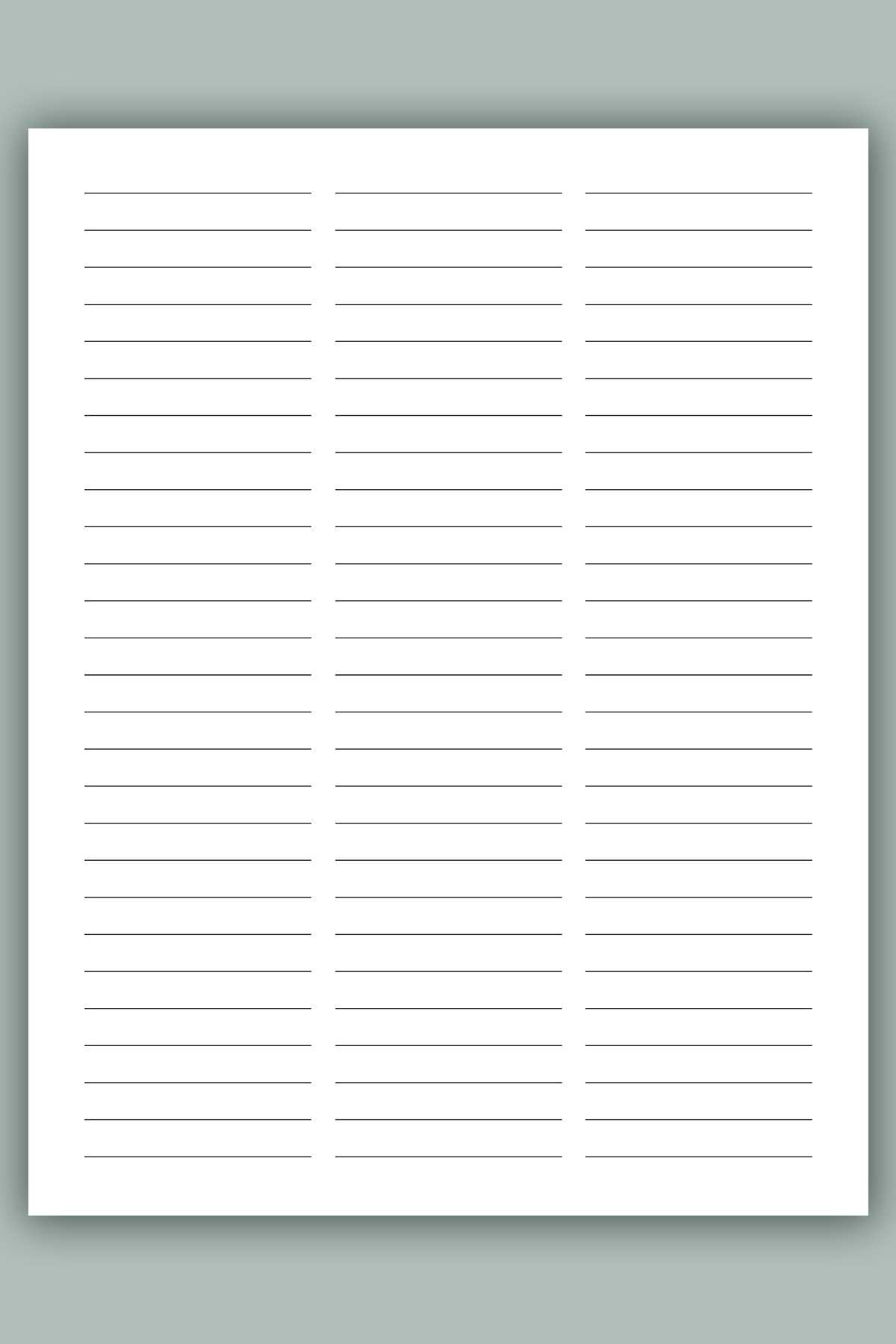 column paper printable