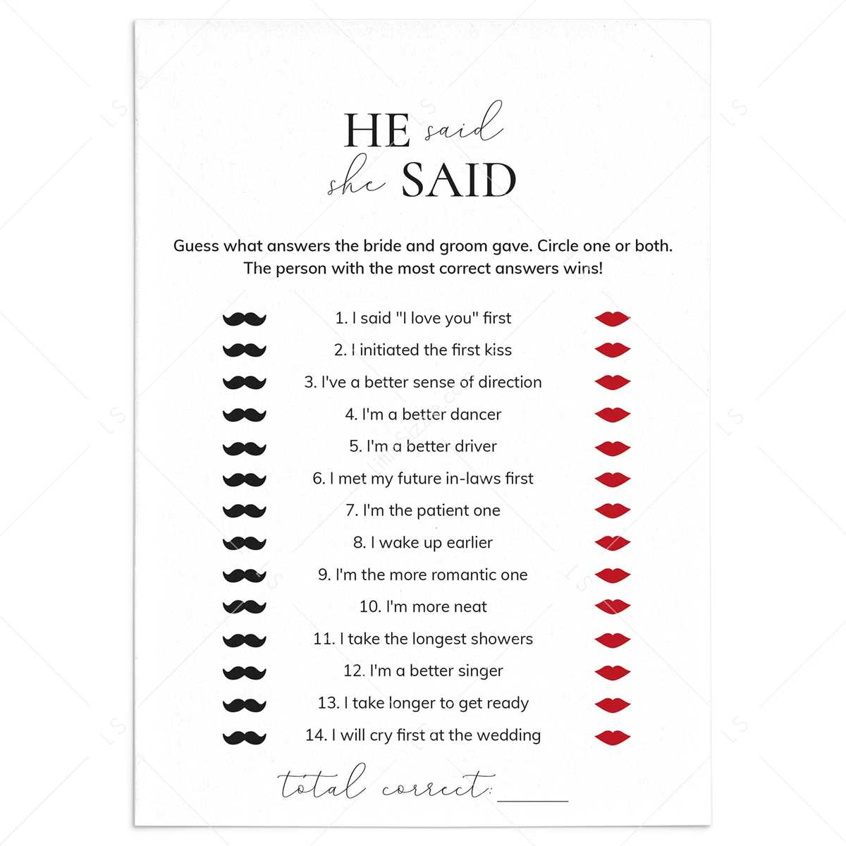 free printable bridal shower games he said she said free printable bridal shower games he said she said