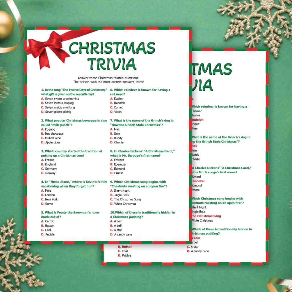 free printable xmas trivia free printable xmas trivia
