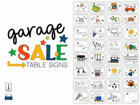 garage sale signs free printables