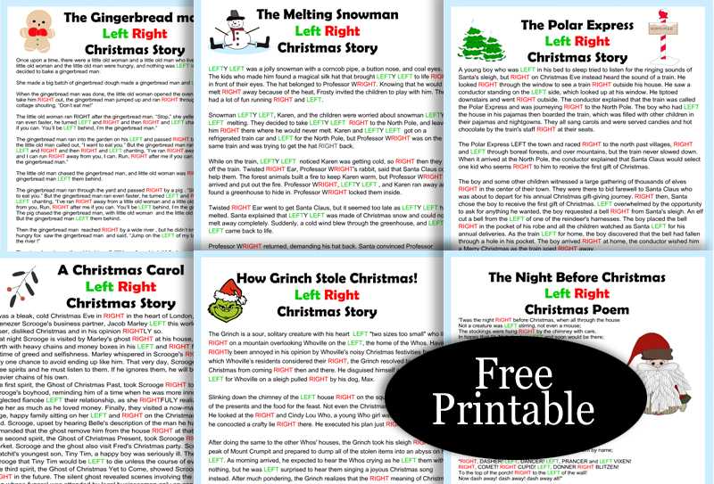 christmas right left game printable christmas right left game printable