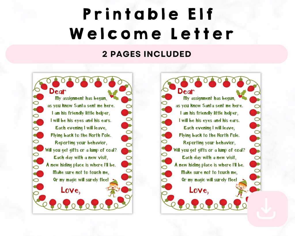free printable elf on the shelf welcome back letter free printable elf on the shelf welcome back letter