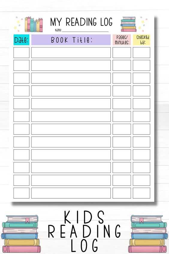reading log for kids printable reading log for kids printable