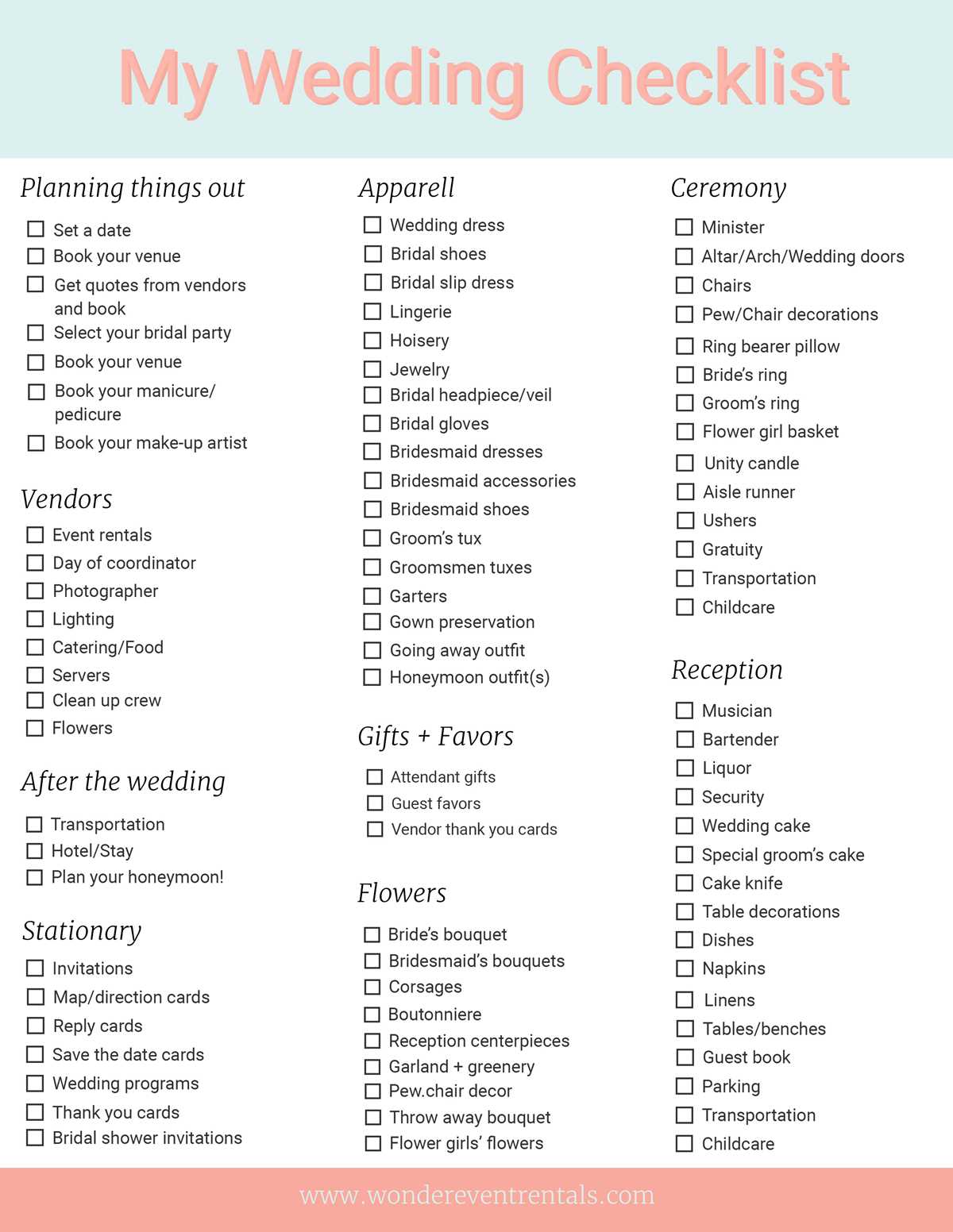 wedding checklists printable wedding checklists printable
