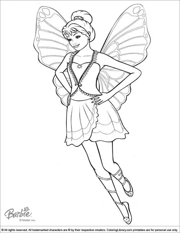 printable barbie colouring