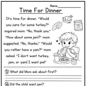 free printable reading worksheets for 1st grade