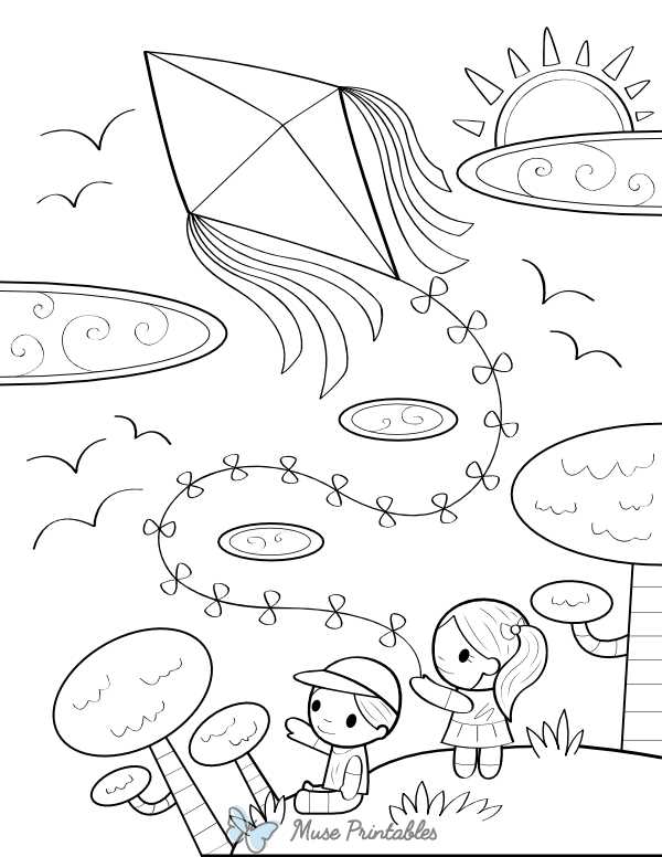 kite coloring pages printable