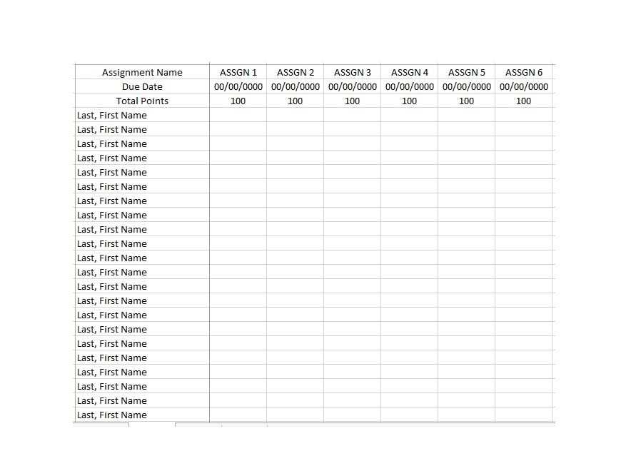 printable grade book